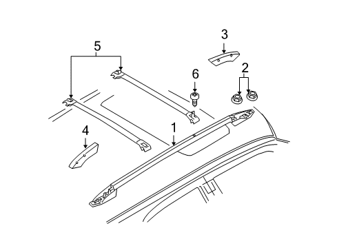 2005 Dodge Magnum Side Rail, Black, Passenger Side Diagram for 4805992AE