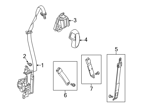 2014 Ram 3500 Lap & Shoulder Belt, Beige, Front Outer Passenger Side Diagram for 5RL811L1AC