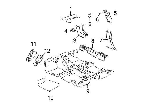 2008 Dodge Caliber Foot Rest, Beige Diagram for 1BS63DK5AE