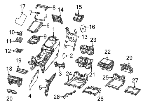 2023 Jeep Grand Cherokee L Cupholder - Console Diagram for 68541931AC