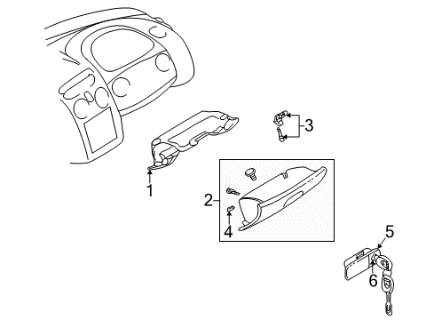 2001 Chrysler Sebring Lock Cylinder Diagram for MR566158