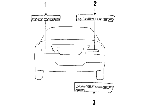 1999 Dodge Avenger Nameplate, Beige/Silver Diagram for MR787281