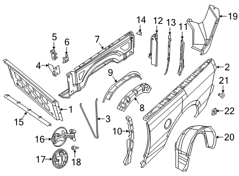 2023 Ram 3500 Rear Shield, Driver Side Diagram for 68400489AB