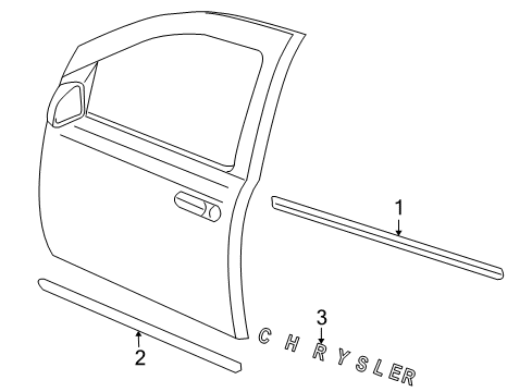 2009 Chrysler Aspen Exterior Trim - Front Door Diagram 2 - Thumbnail