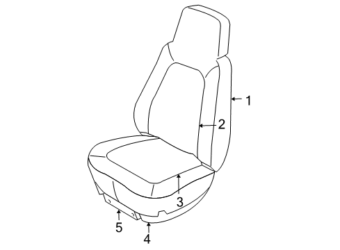 2003 Jeep Grand Cherokee Seat Back Assembly, Taupe, Front Driver Side Diagram for XR991L5AA