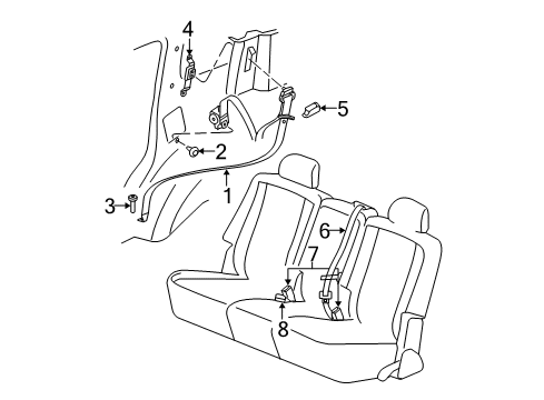 2006 Dodge Durango Buckle End, Rear Inner Diagram for 5HQ081D1AD