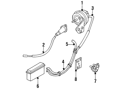 1991 Chrysler LeBaron Vacuum Hose, Black Diagram for 4104272