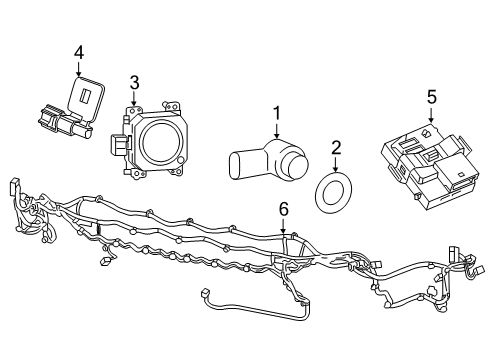 2019 Jeep Cherokee Parking Sensor, Front Center Diagram for 5NL22TZZAA