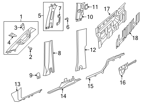2024 Ram 1500 Panel - C Pillar Diagram for 6BN38TX7AC