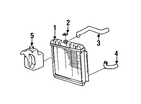1992 Dodge B250 Radiator & Components Diagram 2 - Thumbnail