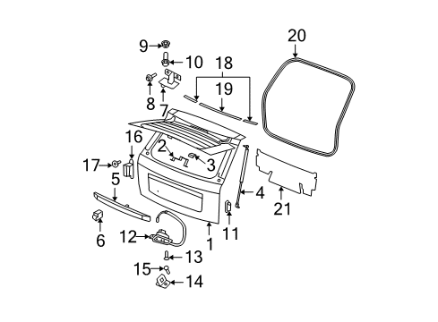 2008 Jeep Grand Cherokee Lift Cylinder, Driver Side Diagram for 68025358AB
