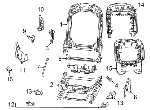 2024 Jeep Grand Cherokee L Passenger Seat Components Diagram 2 - Thumbnail