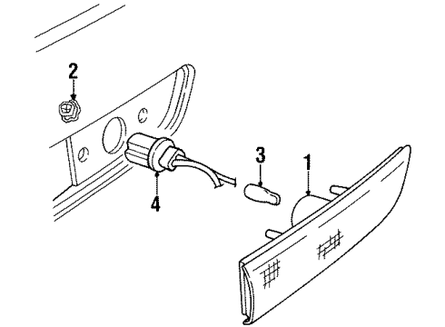 1996 Dodge Neon Side Marker Lamp Diagram for 5303034