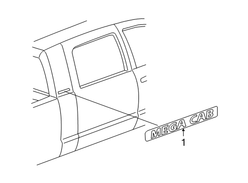 2007 Dodge Ram 1500 Nameplate Diagram for 55077837AA
