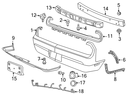 2013 Dodge Challenger Lower Cover, Rear Diagram for 68039501AB