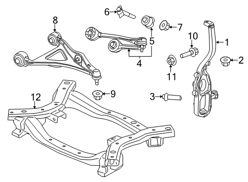2011 Chrysler 300 Engine Cradle, Front Diagram for 68212614AA
