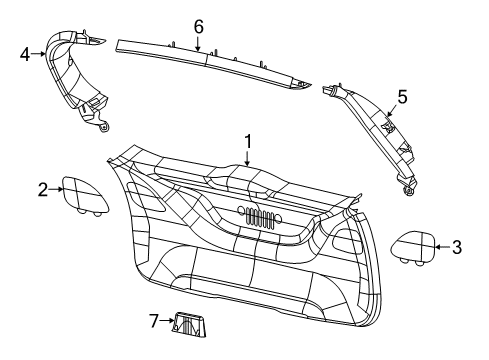 2019 Jeep Compass Upper Trim, Black, Rear Passenger Side Diagram for 6NL72DX9AB