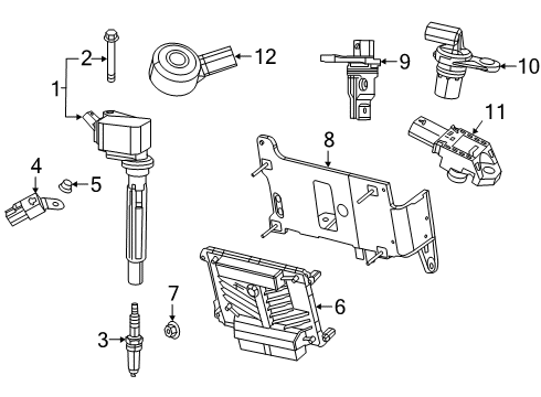 2019 Jeep Cherokee Spark Plug Diagram for 68292346AA