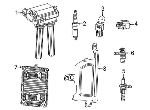 2024 Jeep Wrangler PCM Bracket Diagram for 5043126AC