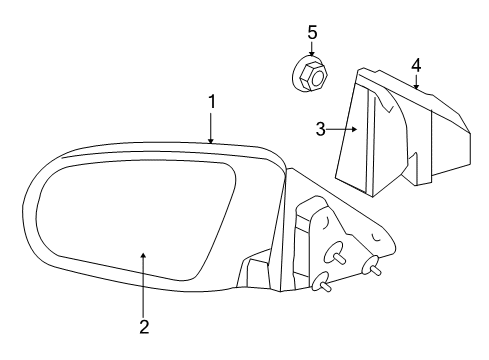 2008 Dodge Avenger Power Mirror, Front Driver Side Diagram for 5076503AC