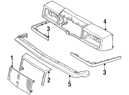 1991 Chrysler New Yorker Grille Clip Diagram for 6033205