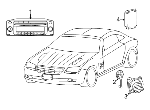 2005 Chrysler Crossfire Tweeter Diagram for 5102803AA