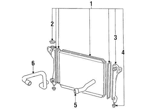 1992 Dodge Spirit Radiator & Components Diagram 3 - Thumbnail