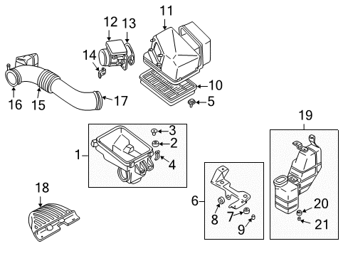 2001 Chrysler Sebring Intake Duct, Front Diagram for 4591461AA