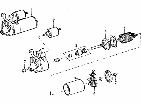 1990 Dodge Monaco Starter Assembly Diagram for 33004180