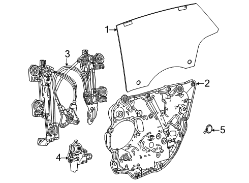 2025 Dodge Charger Daytona Regulator - Rear Door Window Diagram for 68729256AA
