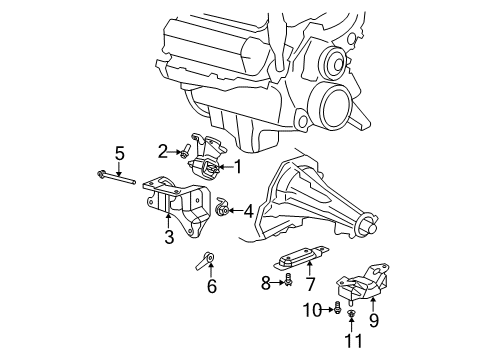 2006 Dodge Durango Front Mount, Passenger Side Diagram for 52021610AA