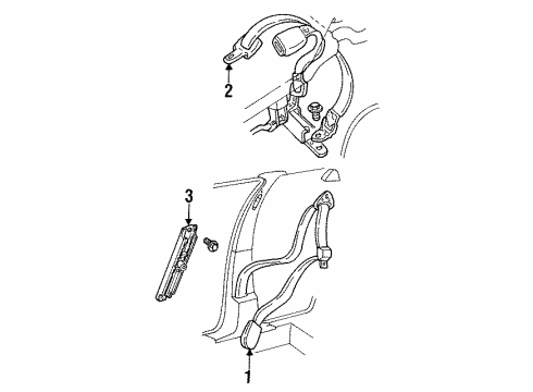 1997 Chrysler LHS Seat Belt Assembly, Front Center Diagram for JX77PAZ