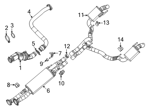 2025 Ram 1500 Pipe - Exhaust Extension Diagram for 68538283AB