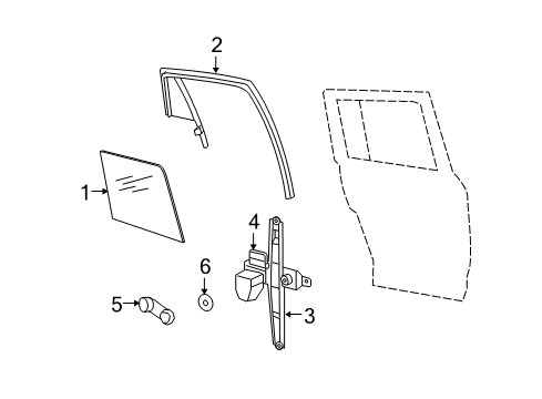2012 Jeep Patriot Window Regulator, Rear Diagram for 5291803AA