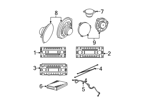 2010 Jeep Commander Amplifier Bracket Diagram for 68053498AA