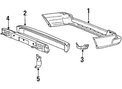 1990 Dodge Colt Bumper & Components - Rear Diagram 3 - Thumbnail