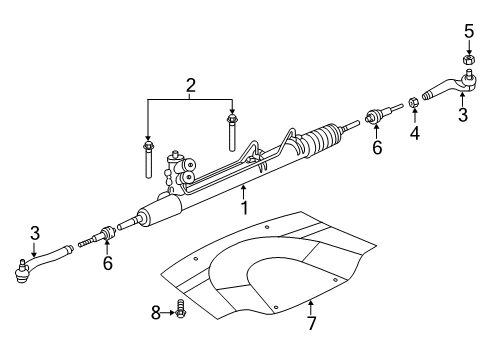 2005 Dodge Magnum Splash Shield, Front Diagram for 4806074AI