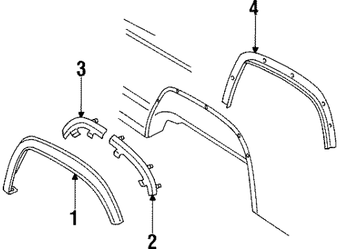 2000 Jeep Cherokee Exterior Trim - Quarter Panel Diagram 2 - Thumbnail