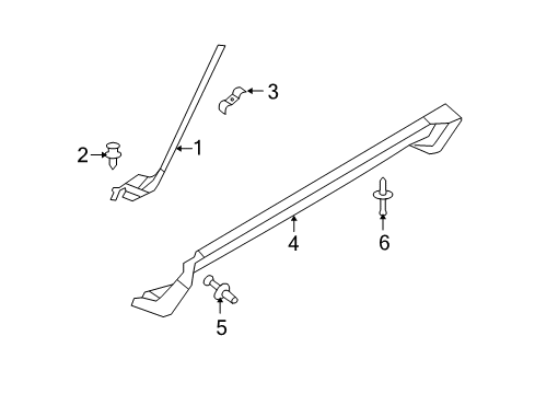 2007 Dodge Nitro Pillar Molding, Passenger Side Diagram for 55079040AE