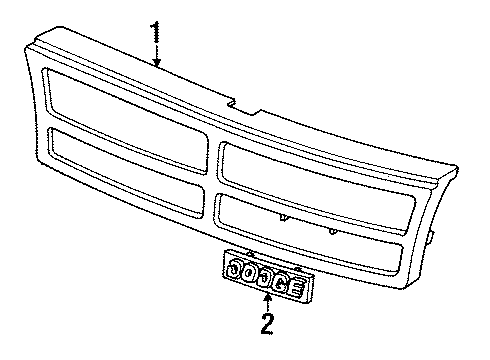 1990 Dodge Monaco Grille & Components Diagram