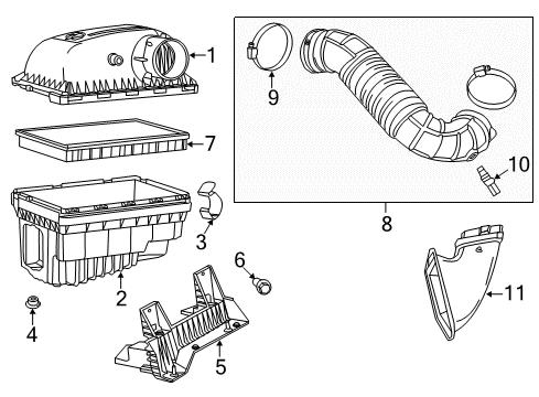 2013 Ram 2500 Air Duct Clamp Diagram for 53034196AB