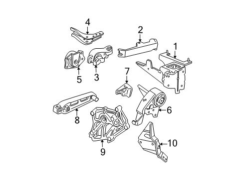 2002 Dodge Neon Transmission Mount Bracket Diagram for 4668540AA