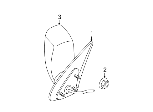 2009 Jeep Grand Cherokee Power Mirror, Red, Front Driver Side Diagram for 1DT171EMAC