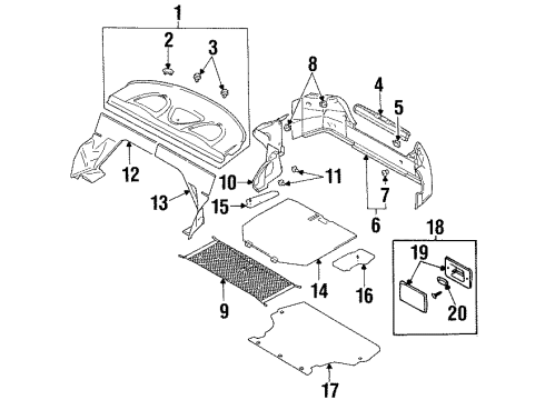 1999 Chrysler Sebring Spare Tire Panel Diagram for MB938281