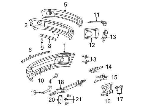 2006 Dodge Ram 1500 Tow Support, Front Diagram for 55366511AC
