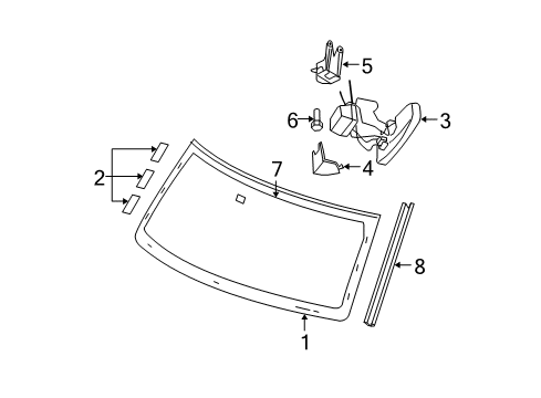 2006 Jeep Commander Mirror Inside Diagram for 55157071AD