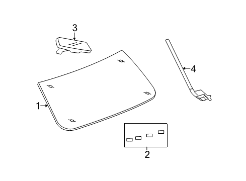 2011 Dodge Nitro Windshield, Front Diagram for 68003957AA