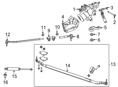 2013 Ram 2500 Steering Gear Diagram for 68575536AA