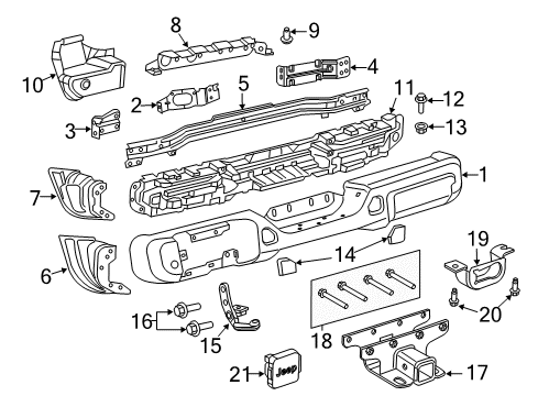 2023 Jeep Wrangler Bumper, Rear Diagram for 6QE17RXFAC