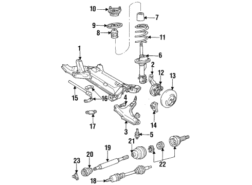 1987 Chrysler LeBaron Front Axle Shafts & Joints Diagram